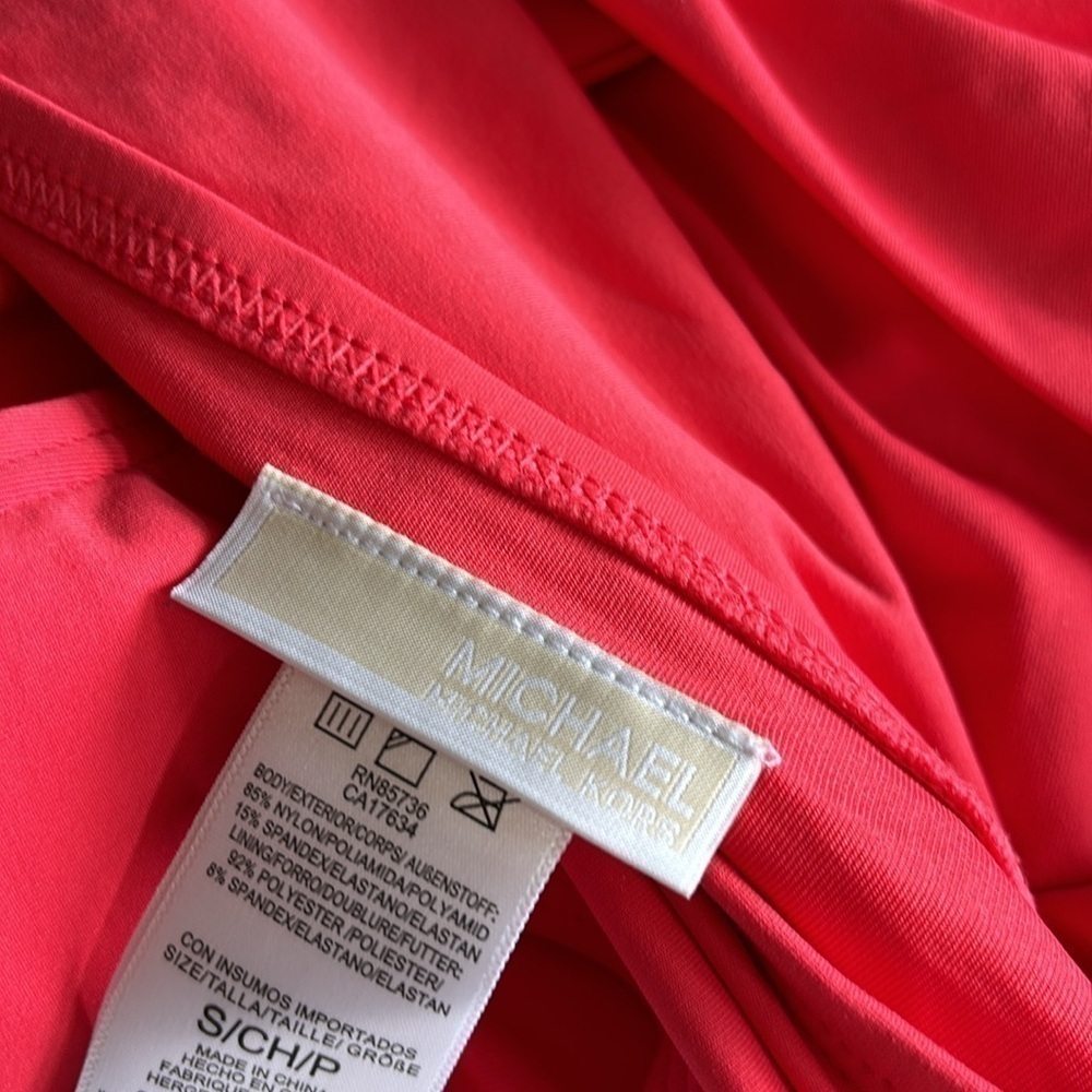 Michael Kors Sea coral 2 piece over the shoulder twist  tankini swimsuit S - Picture 13 of 14